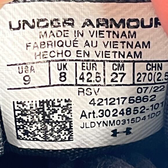 Under Armour Charged Assert 9 Dark Gray Running Shoes 3024852-101 Men's Size 9 - Picture 9 of 10